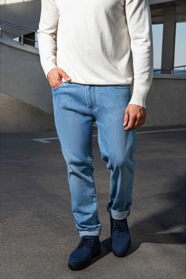 Men's nubuck and textile boots blue - photo 2