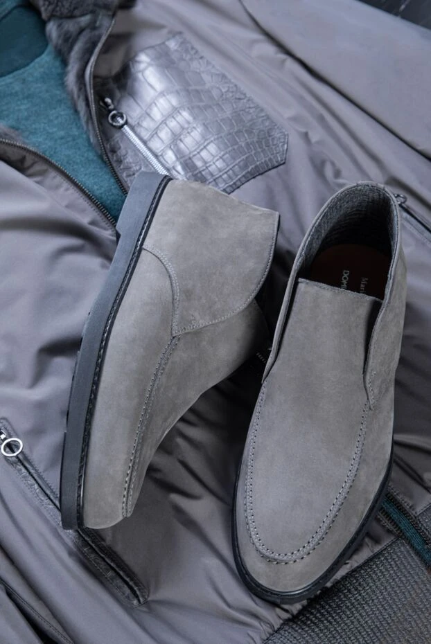 Doucal`s серые лоферы из нубука с анатомической посадкой и гладким верхом
 161843 - фото 2