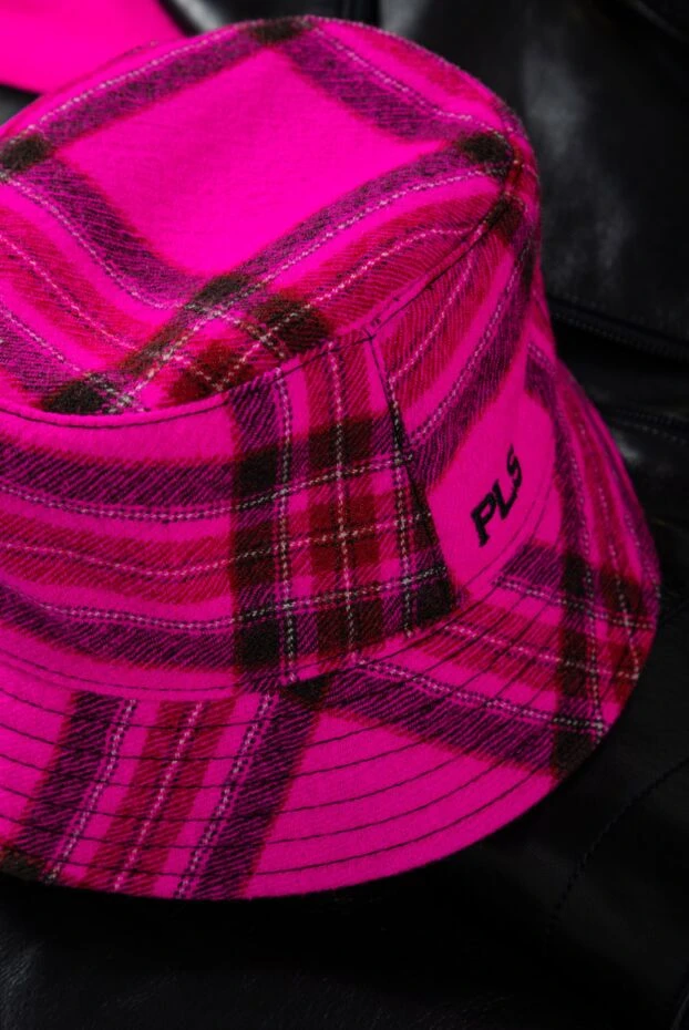 Тексерілген жүннен жасалған фуксия әйелдер панамасы - фото 2