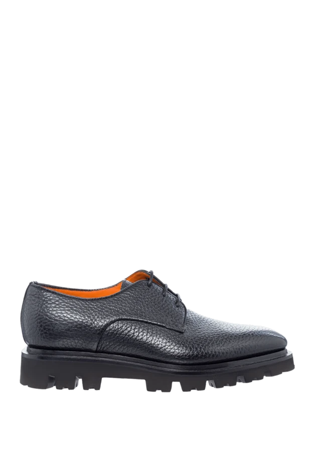 Santoni man men's black leather shoes купить с ценами и фото 161929 - photo 1