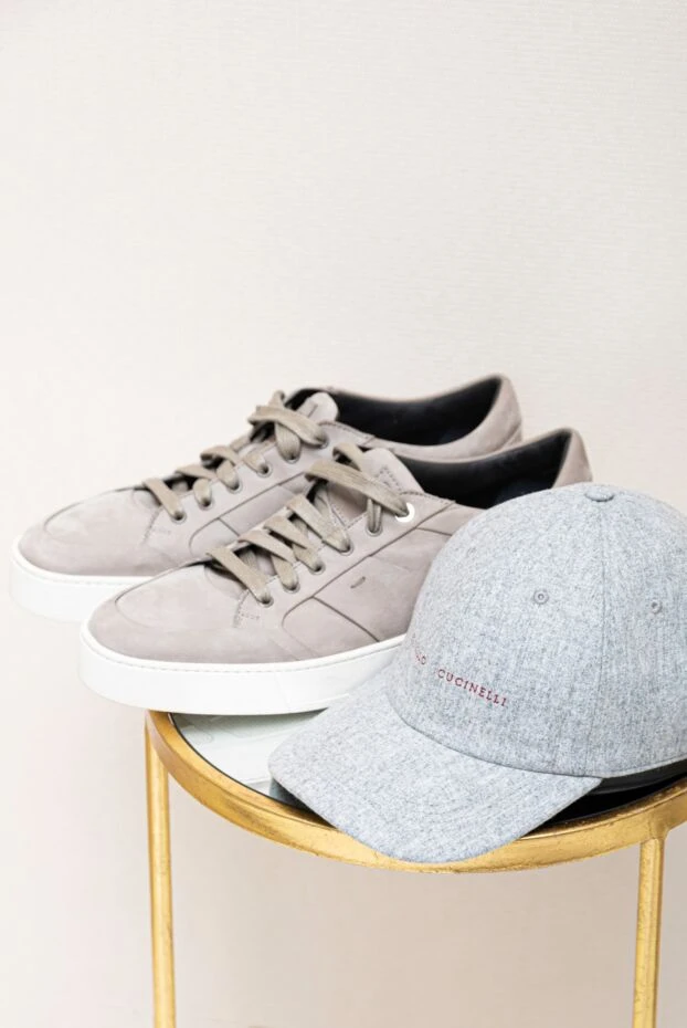 Santoni сникеры из бежевого нубука с матовой текстурой и широкой белой подошвой
161933 - фото 2