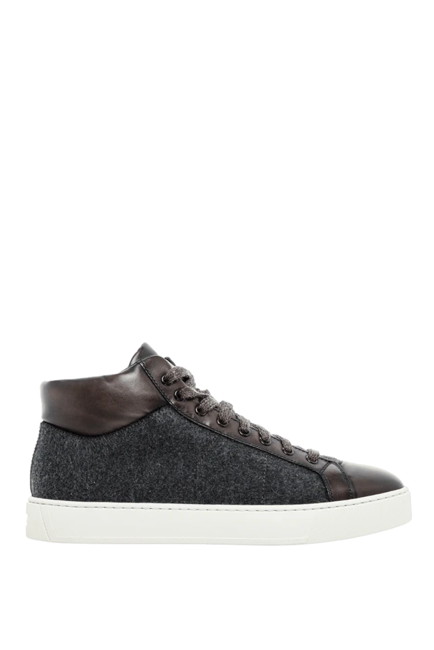 Santoni man textile and leather sinkers gray for men купить с ценами и фото 161941 - photo 1