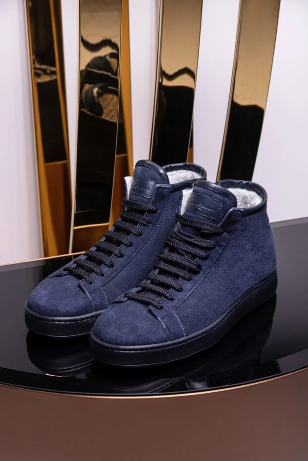 Santoni бүйірінен сыдырмасы бар көк түсті оқшауланған күдері кроссовки
161944 - фото 2
