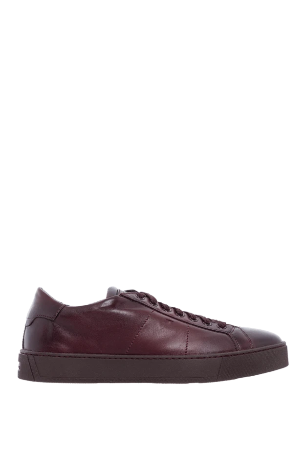 Santoni man burgundy leather sinkers for men купить с ценами и фото 161948 - photo 1