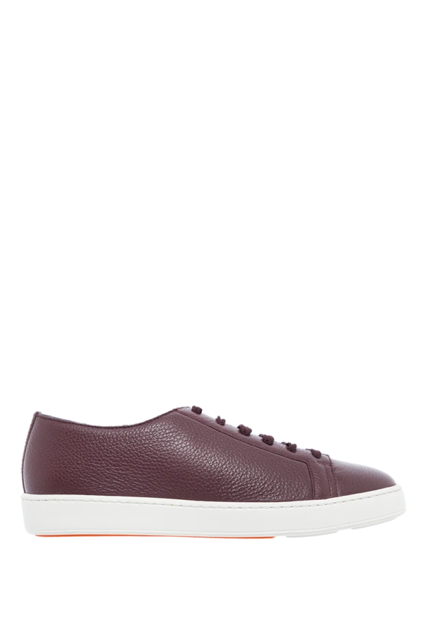 Santoni man burgundy leather sinkers for men купить с ценами и фото 161950 - photo 1