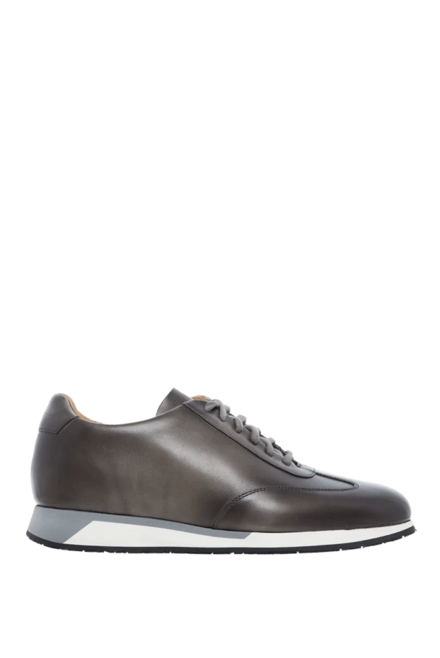 Santoni man gray leather sneakers for men купить с ценами и фото 161960 - photo 1