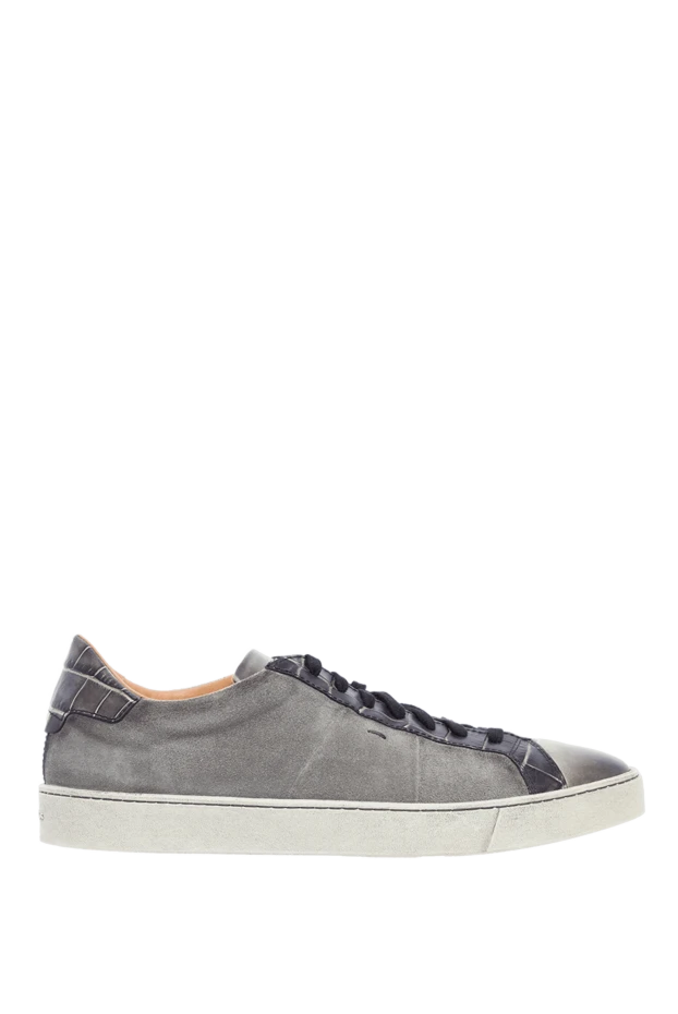 Santoni man gray nubuck sneakers for men купить с ценами и фото 161964 - photo 1