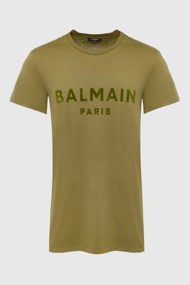 Balmain man green cotton t-shirt for men купить с ценами и фото 161980 - photo 1