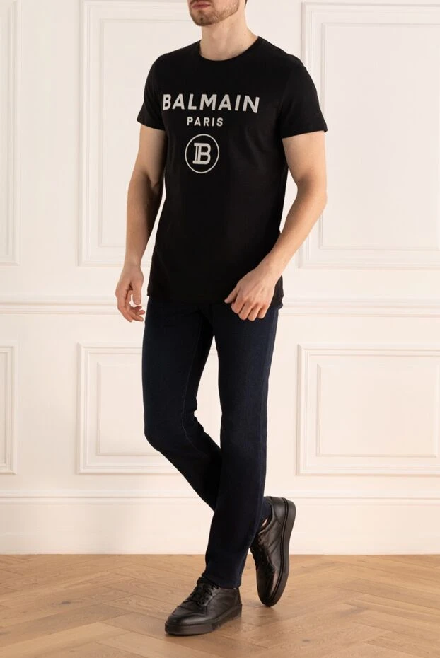 Balmain man black cotton t-shirt for men купить с ценами и фото 161985 - photo 2