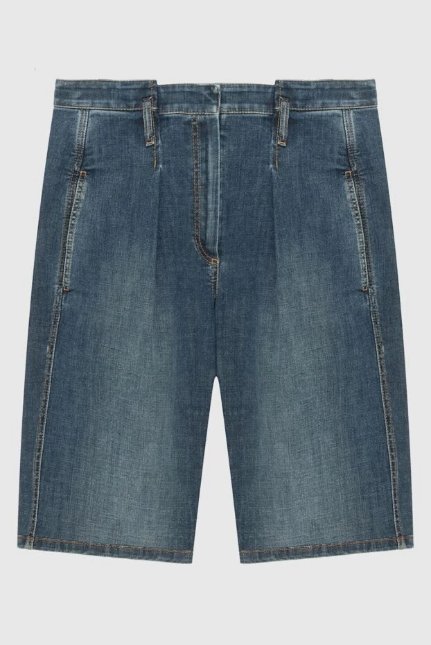 Бүктемелері бар және аздап өңін түсіретін талғампаз джинсы шорт - фото 1