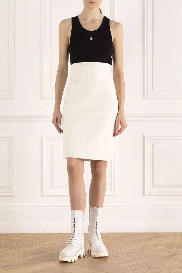 Givenchy woman white leather skirt for women купить с ценами и фото 162029 - photo 2