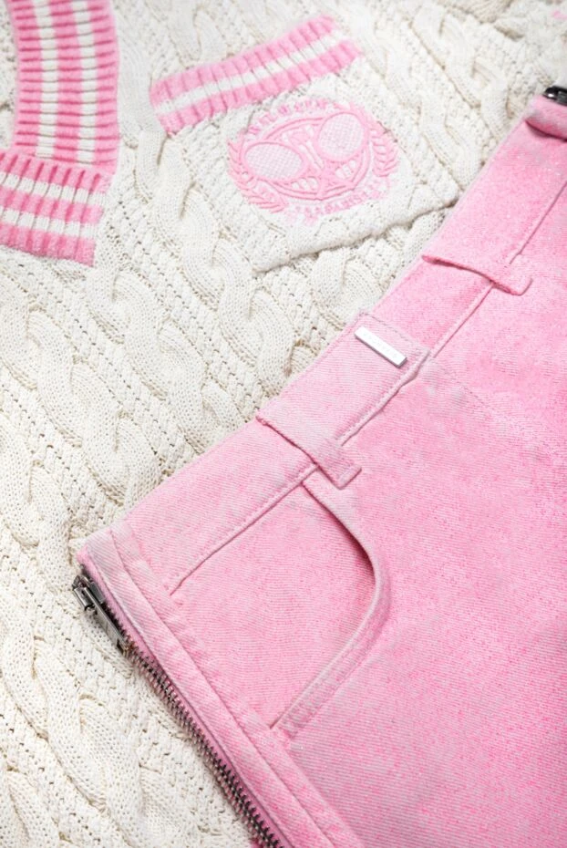 Givenchy розовая джинсовая мини юбка с молниями по бокам 162031 - фото 2