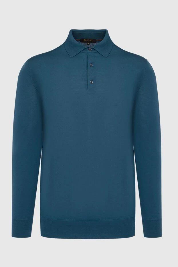 Loro Piana man wool long sleeve polo blue for men купить с ценами и фото 162063 - photo 1