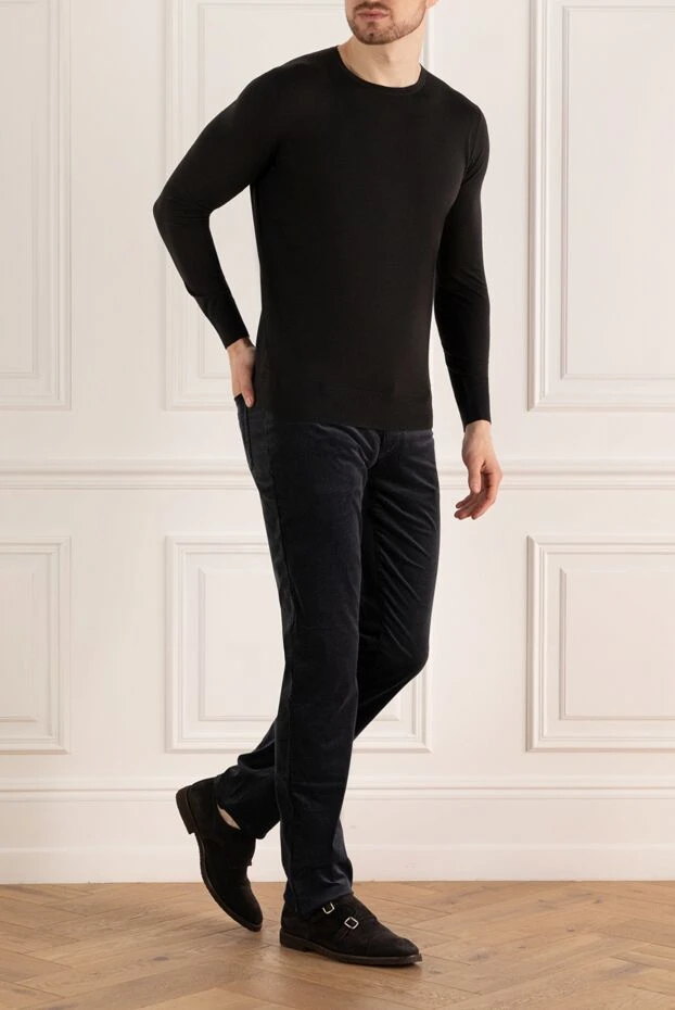 Loro Piana man black wool jumper for men купить с ценами и фото 162064 - photo 2