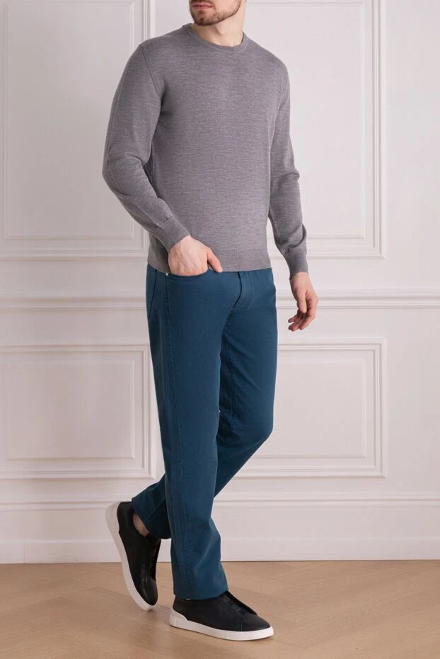 Loro Piana man blue cotton jeans for men купить с ценами и фото 162089 - photo 2