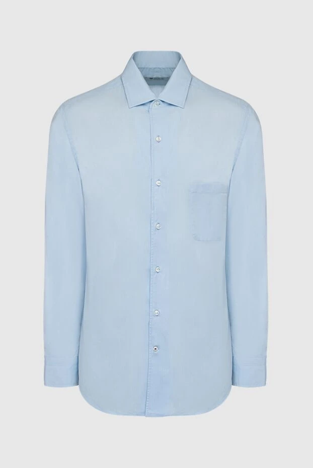 Loro Piana man blue cotton shirt for men купить с ценами и фото 162120 - photo 1