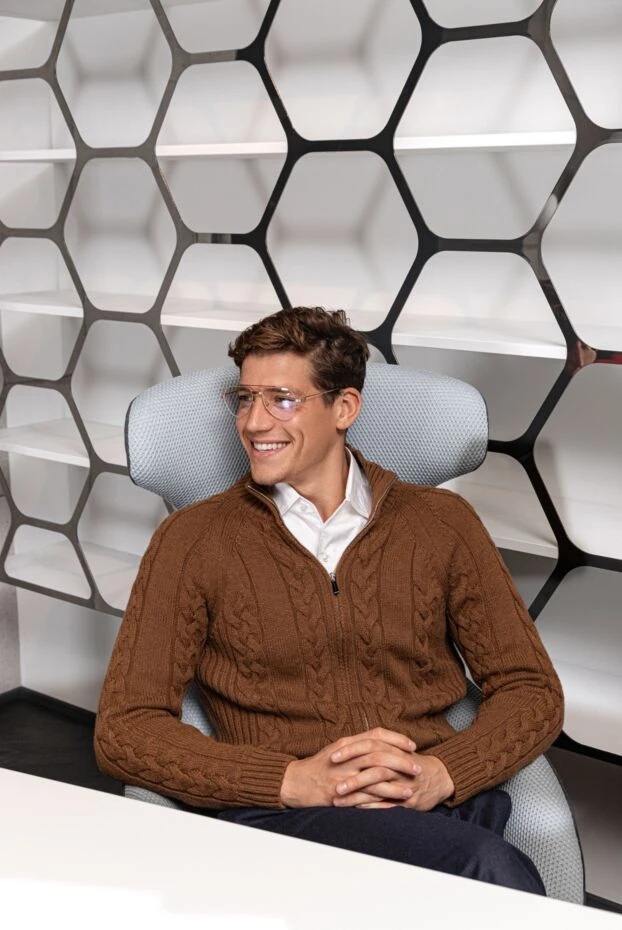 Loro Piana men's white cotton shirt with breast pocket
 162121 - photo 3