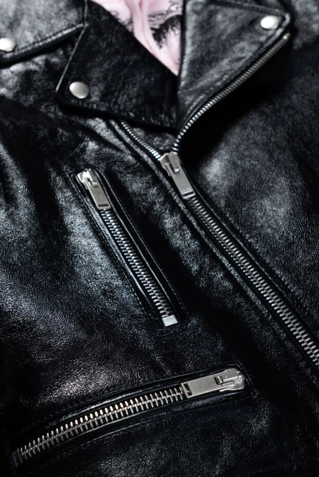 Saint Laurent women's leather biker jacket made of genuine leather with an asymmetrical zipper and flaps
 162152 - photo 2
