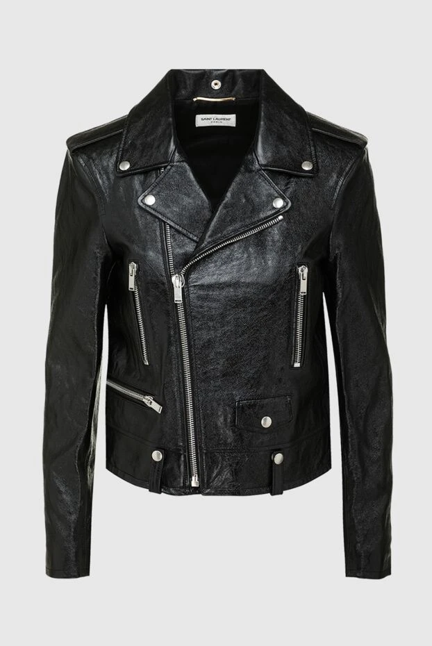 Saint Laurent woman black leather jacket for women купить с ценами и фото 162152 - photo 1