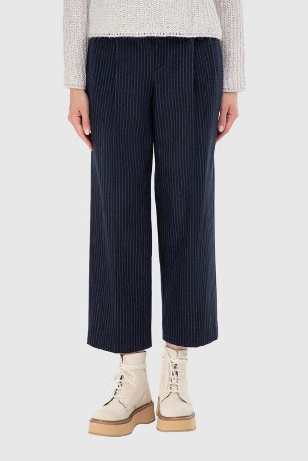 Celine woman blue wool trousers for women купить с ценами и фото 162157 - photo 2