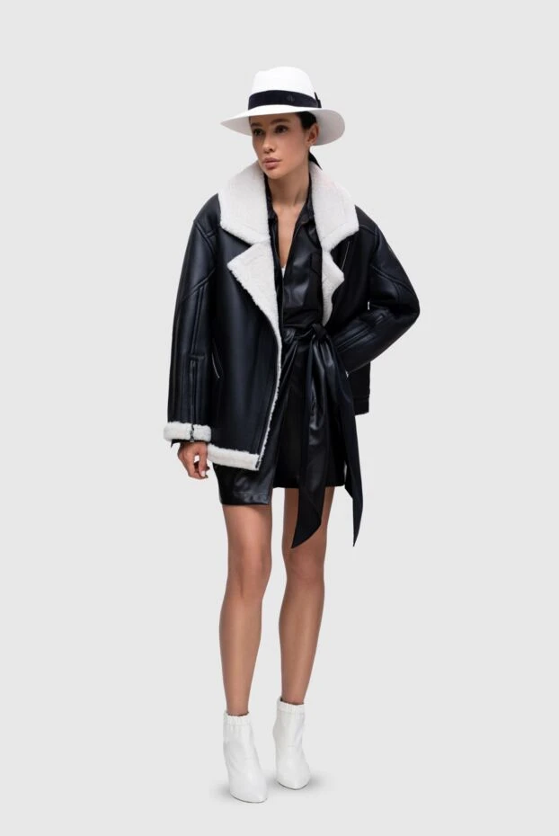 Maison Michel қара бантигі бар әйелдердің ақ қалпағы 162168 - фото 3