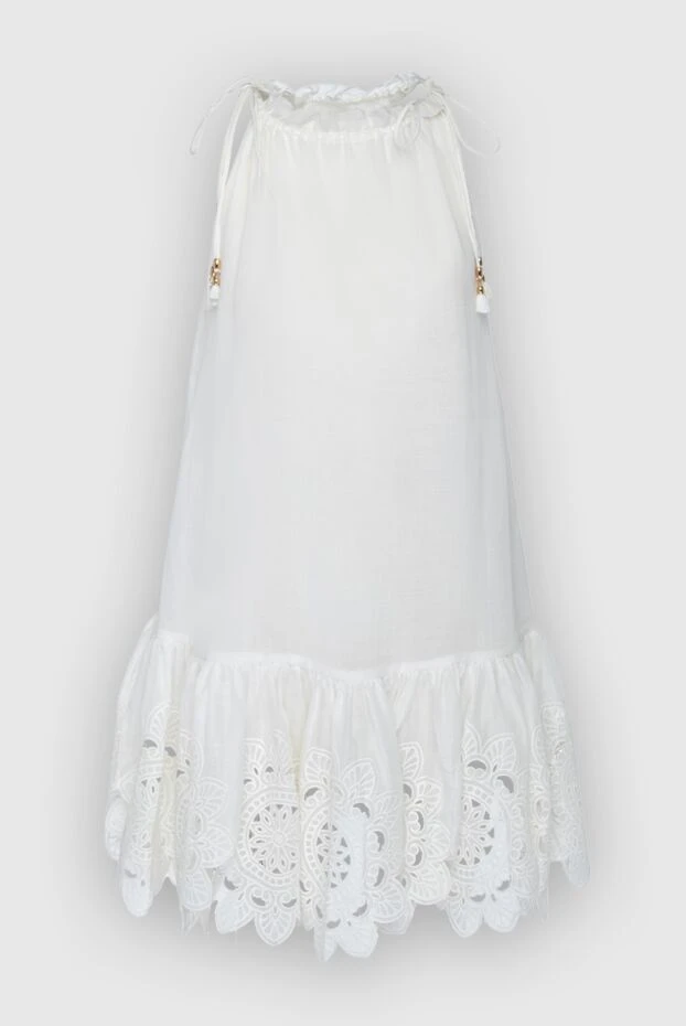 White Summer Dress with Lace Straps and Ties
- photo 1