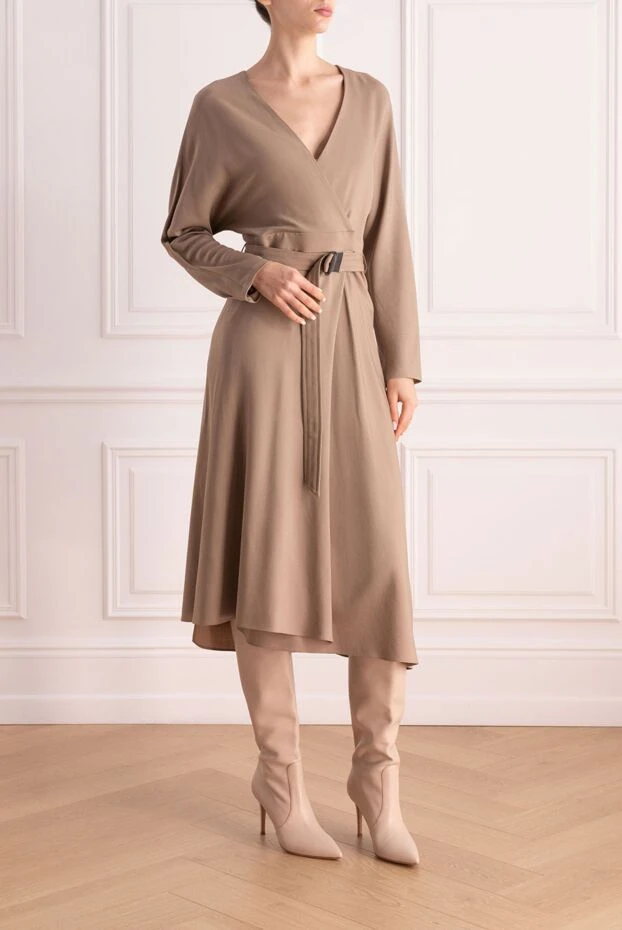Brunello Cucinelli beige wool dress for women 162222 - photo 3
