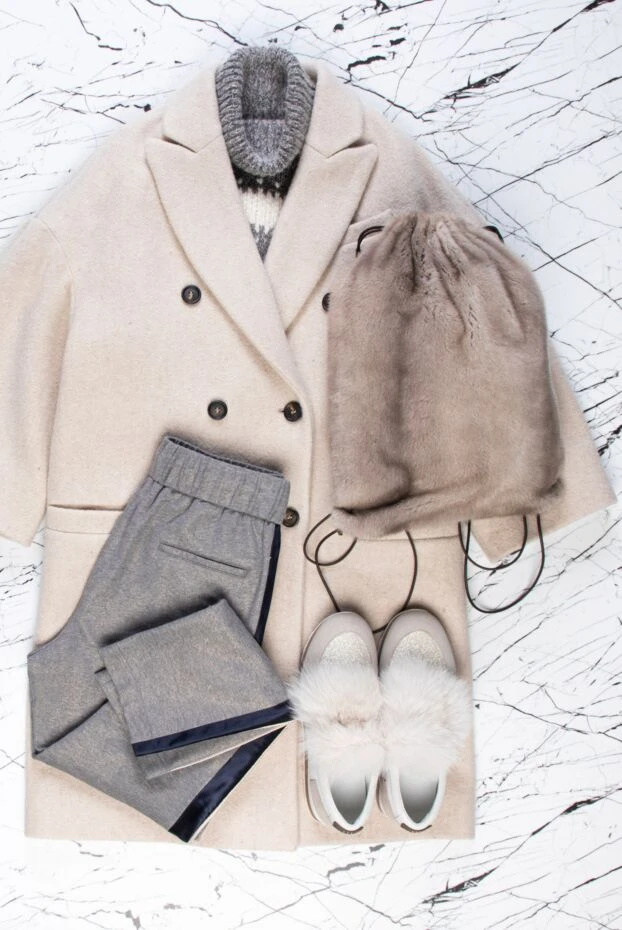 Brunello Cucinelli пальто белое женское 162223 - фото 2