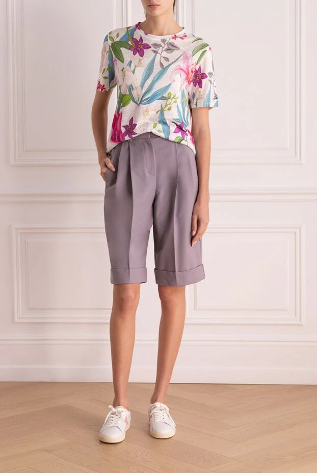 Brunello Cucinelli шорты из шерсти фиолетовые женские 162236 - фото 2