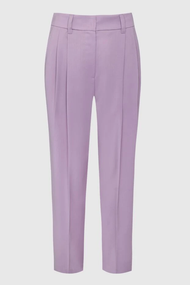 Brunello Cucinelli woman purple wool trousers for women купить с ценами и фото 162245 - photo 1