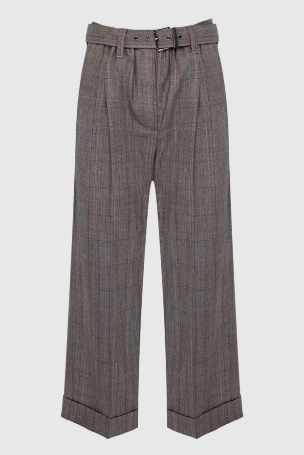 Brunello Cucinelli woman brown wool trousers for women купить с ценами и фото 162246 - photo 1