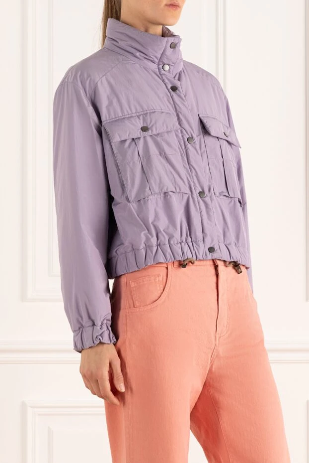 Brunello Cucinelli әйелдерге арналған күлгін полиэстер және мақтадан жасалған күрте 162249 - фото 3