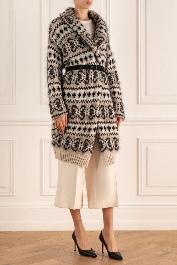 Brunello Cucinelli кардиган из кашемира и шелка бежевый женский 162250 - фото 3