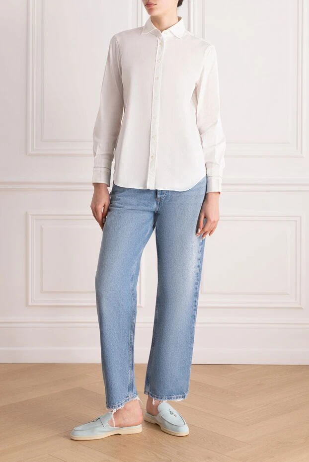 Белая рубашка женская элегантная - фото 2