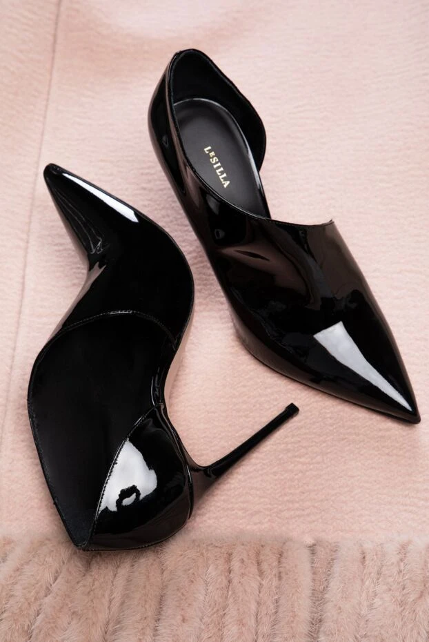 Le Silla ботинки женские черные лаковые кожаные на шпильке 162280 - фото 2