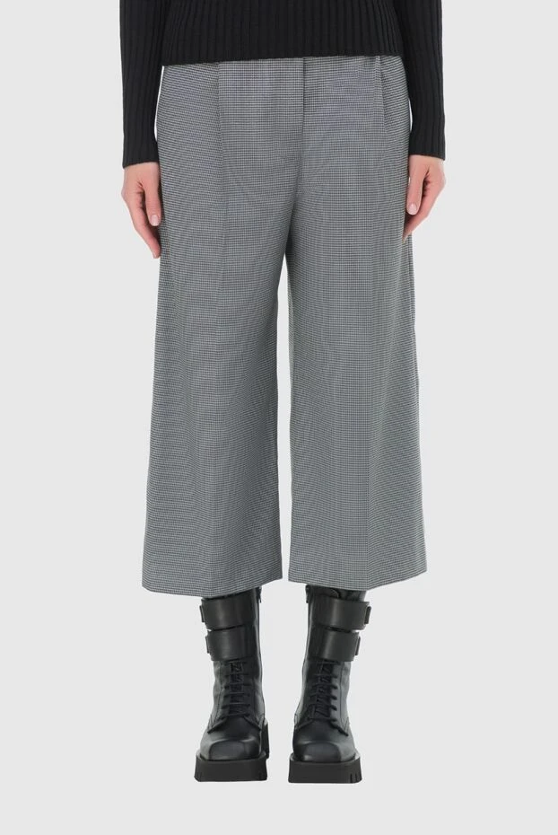 MSGM woman gray polyester and viscose trousers for women купить с ценами и фото 162286 - photo 2