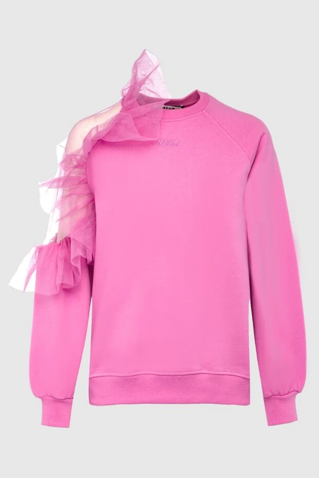 MSGM woman pink cotton sweatshirt for women купить с ценами и фото 162299 - photo 1