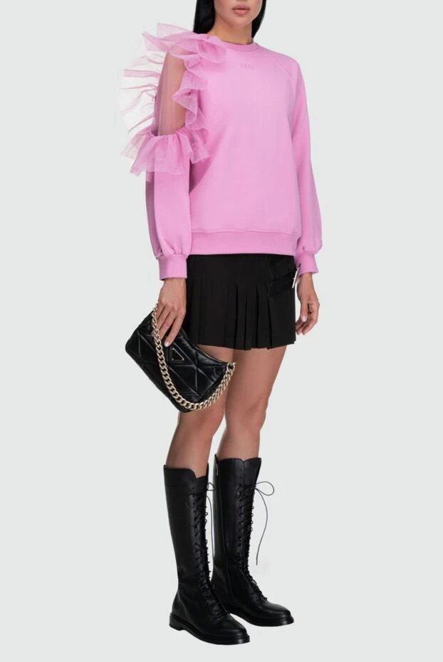 MSGM woman pink cotton sweatshirt for women купить с ценами и фото 162299 - photo 2