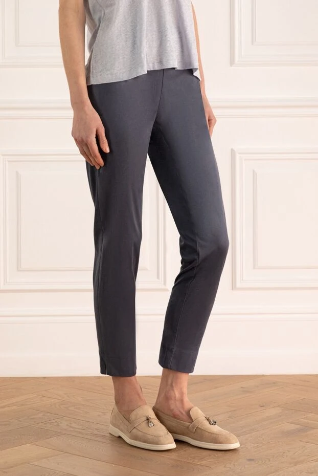 D.Exterior штаны женские приталенные синие 162332 - фото 3