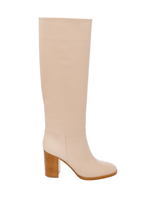 Gianvito Rossi woman beige leather boots for women купить с ценами и фото 162357 - photo 1