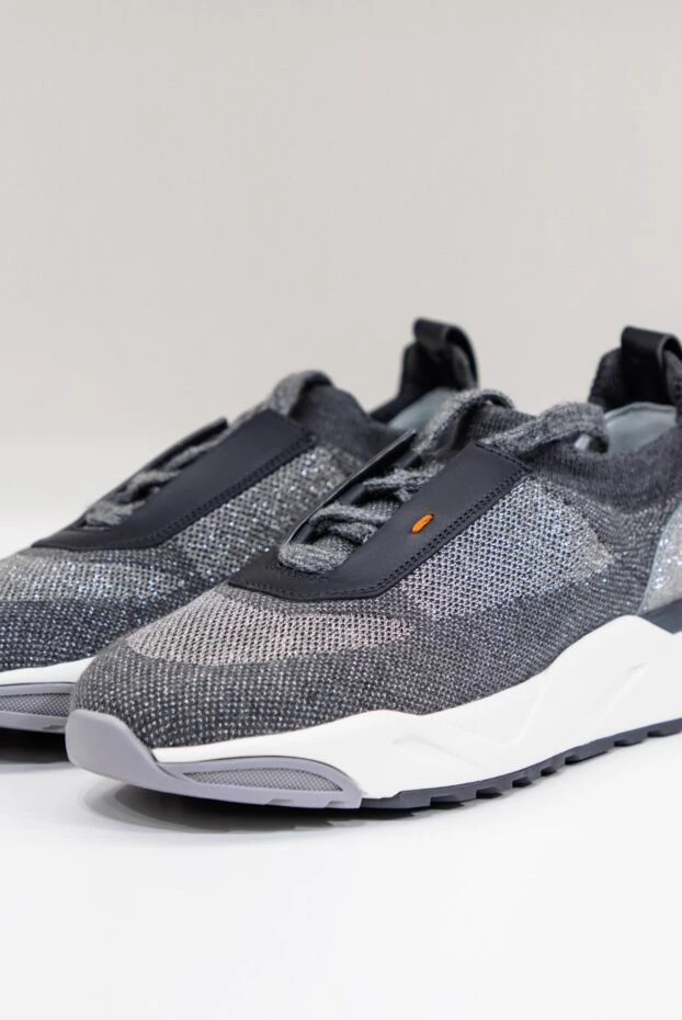 Santoni кроссовки женские с трикотажным верхом серые 162362 - фото 2