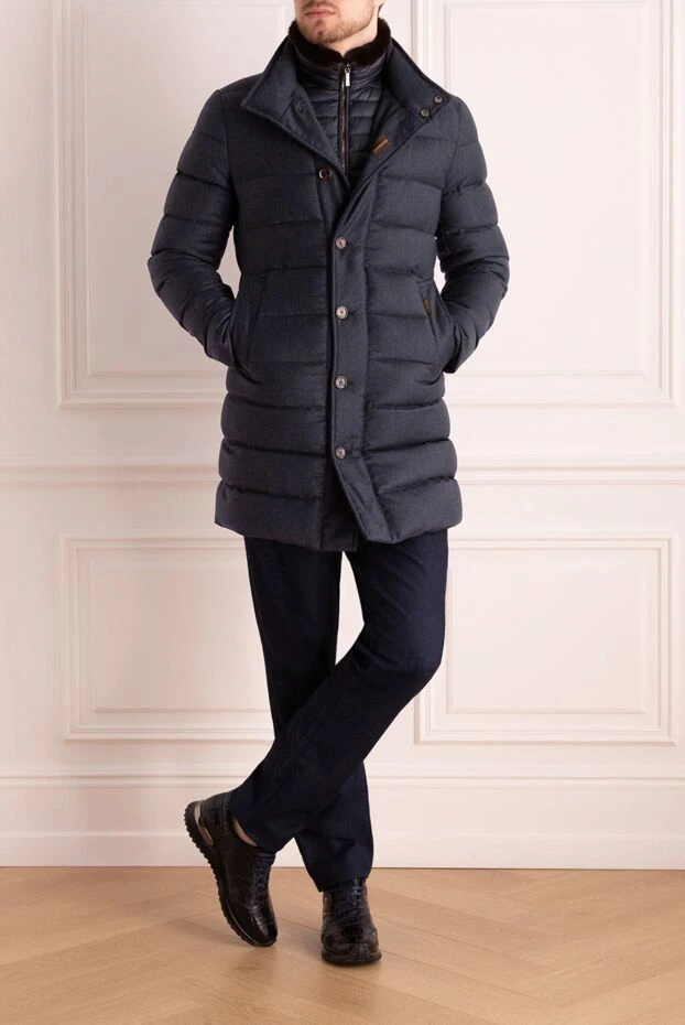 Moorer man down jacket men's wool and cashmere blue купить с ценами и фото 162385 - photo 2