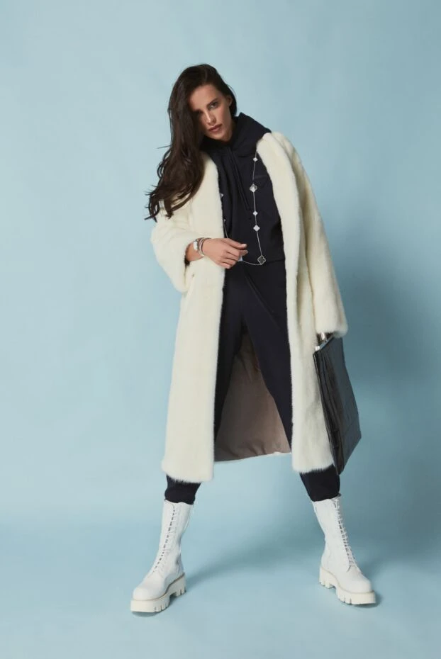 Paloma Barcelo ботинки женские кожаные высокие на шнуровке белые 162409 - фото 3