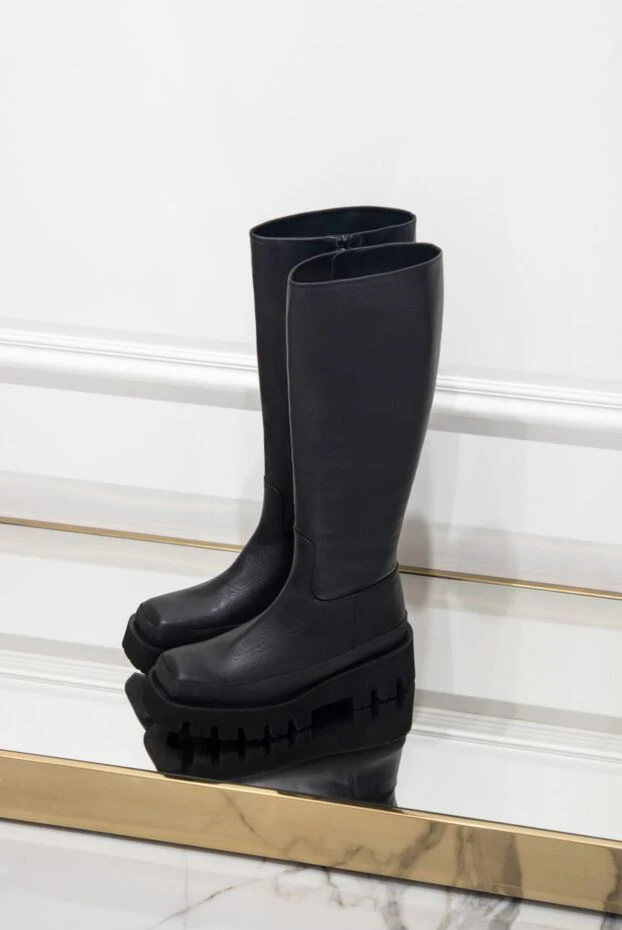 Paloma Barcelo сапоги женские кожаные с массивной подошвой черные 162413 - фото 3