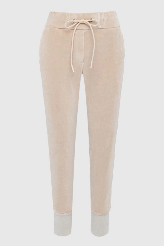 Cappellini woman women's beige cotton and polyamide trousers купить с ценами и фото 162451 - photo 1