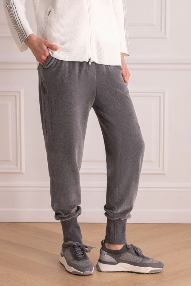 Cappellini gray women's sports pants with cuffs and a comfortable fit 162453 - photo 3