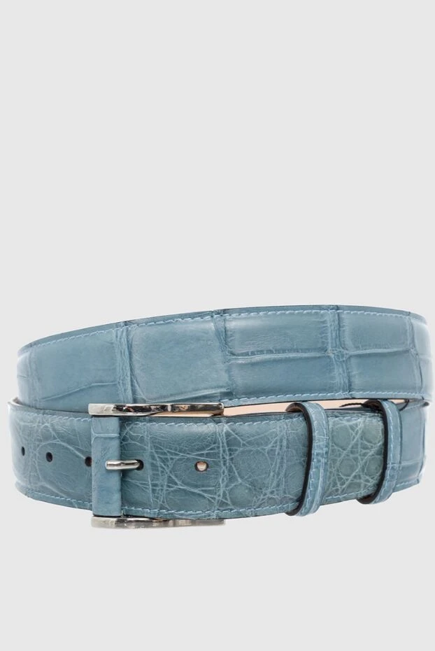 Cesare di Napoli man blue crocodile leather belt for men купить с ценами и фото 162500 - photo 1