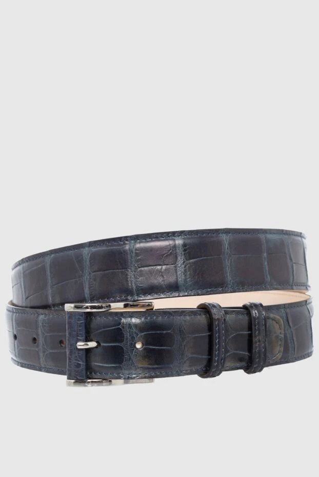 Cesare di Napoli man crocodile leather belt blue for men купить с ценами и фото 162505 - photo 1