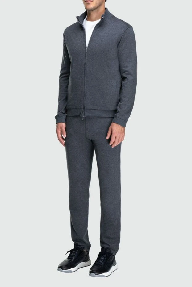 Cesare di Napoli man gray men's cotton sports suit купить с ценами и фото 162509 - photo 2