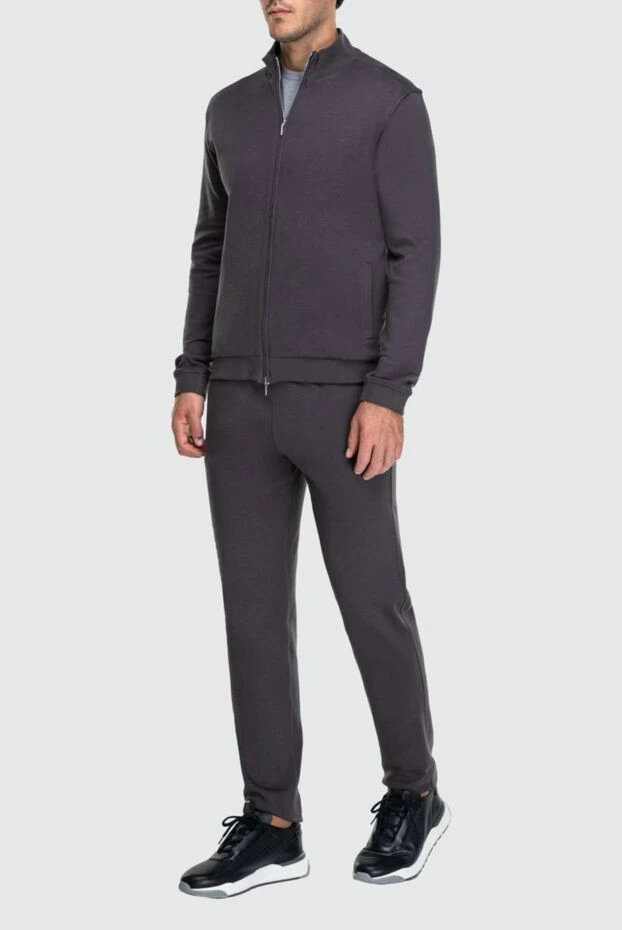 Cesare di Napoli man gray men's cotton sports suit купить с ценами и фото 162513 - photo 2